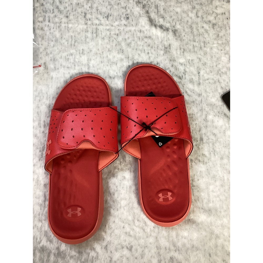 Under Armour Ignite Pro SL Womens Red Pink Athletic Slide Sandals 3026027-603 W9